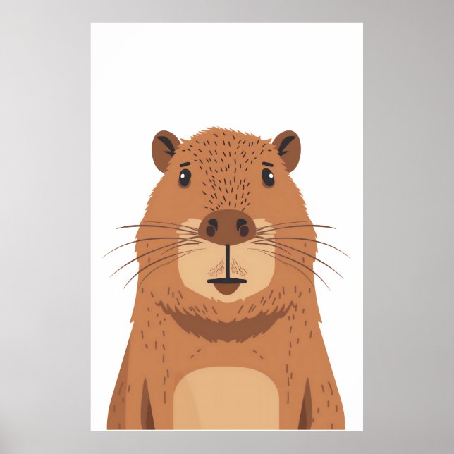 Affiche Curieux portrait Capybara (Devant)