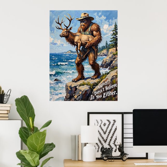 Affiche Curiosité côtière : Bigfoot et Elk (Bureau à domicile)