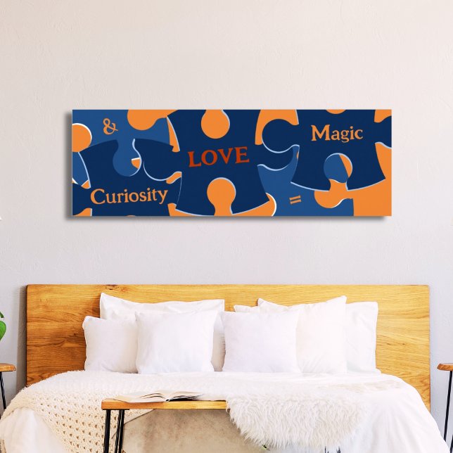 Affiche Curiosité et amour motivationnels = Puzzle magique (Motivational Curiosity & LOVE = Magic Puzzle Poster)