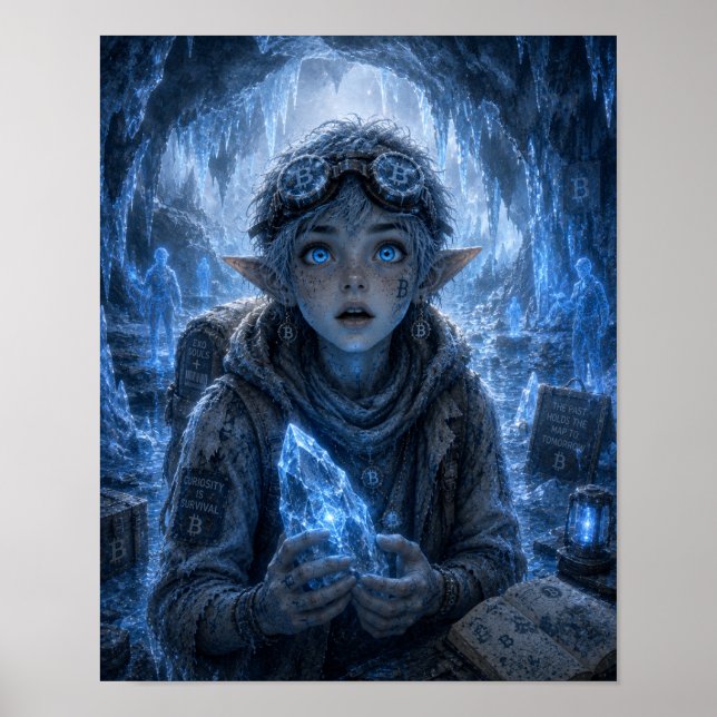 Affiche Curiosité / Explorateur / Grottes de glace (Devant)