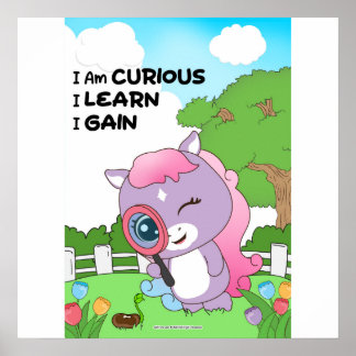 Affiche Curious I learn I gain Wall art