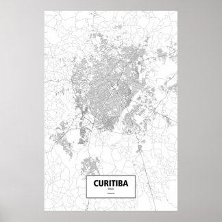 Affiche Curitiba, Brazil (black on white)
