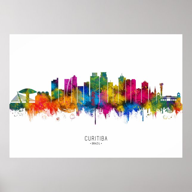 Affiche Curitiba Brésil Skyline (Devant)