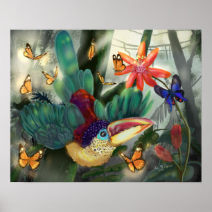 Affiche Curl Crested Aracari Toucan