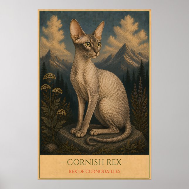 Affiche Curled Elegance: Cornish Rex (Devant)