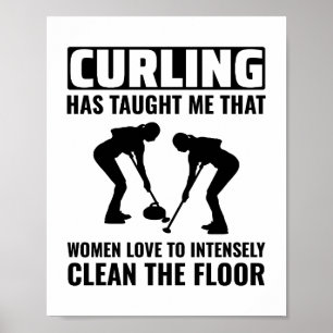 Affiche Curling en pierre hiver Curler sport glace