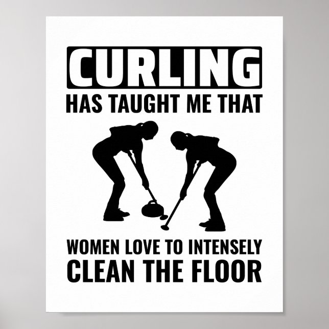 Affiche Curling en pierre hiver Curler sport glace (Devant)