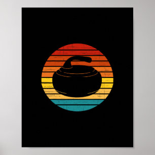 Affiche Curling Vintage Retro Stone