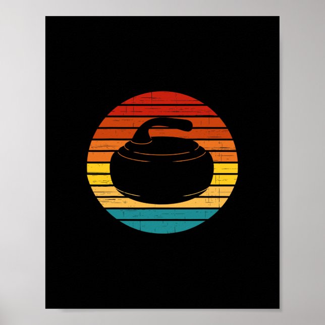 Affiche Curling Vintage Retro Stone (Devant)