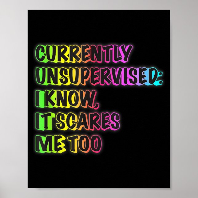 Affiche Currently Unsupervised Funny Quote Humor Sarcastic (Devant)