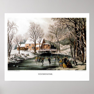 Affiche Currier et lithographie d'Ives : Passe-temps