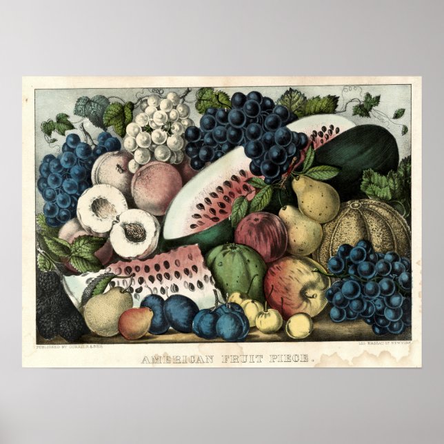 Affiche Currier vintage & Ives American Fruit Piece (Devant)