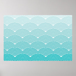 Affiche Curve Waves Geometric Pattern background, Vintage 