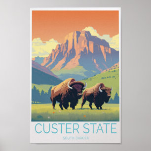 Affiche Custer State South Dakota Travel