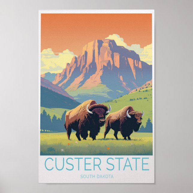 Affiche Custer State South Dakota Travel (Devant)