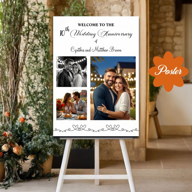 Affiche Custom 3 Photos 10e anniversaire de Mariage Bienve (Créateur téléchargé)