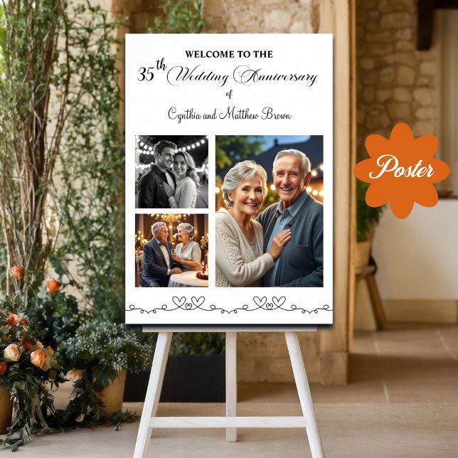 Affiche Custom 3 Photos 35e anniversaire de Mariage Bienve (Créateur téléchargé)