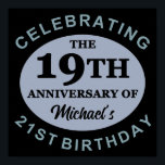 Affiche Custom 40th Birthday Humor<br><div class="desc">Personalize funny 40th birthday party supplies by adding your name. A wonderful design to celebrate men or women turning 40 years old.</div>