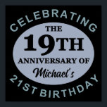 Affiche Custom 40th Birthday Humor<br><div class="desc">Personalize funny 40th birthday party supplies by adding your name. A wonderful design to celebrate men or women turning 40 years old.</div>