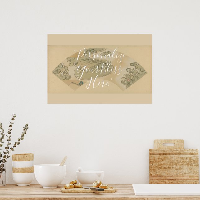 Affiche CUSTOM Abstract Rinpa Wave Pattern Art  (Cuisine)
