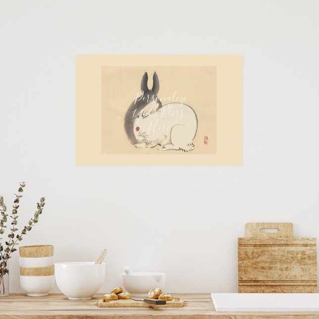 Affiche CUSTOM Adorable Japanese Rabbit Art Print by Kono  (Cuisine)