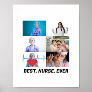 Affiche Custom Best Nurse Ever 6 photo collage