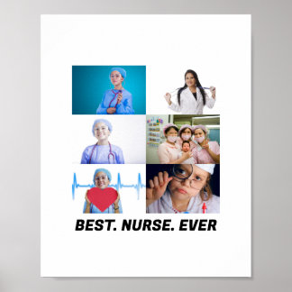 Affiche Custom Best Nurse Ever 6 photo collage