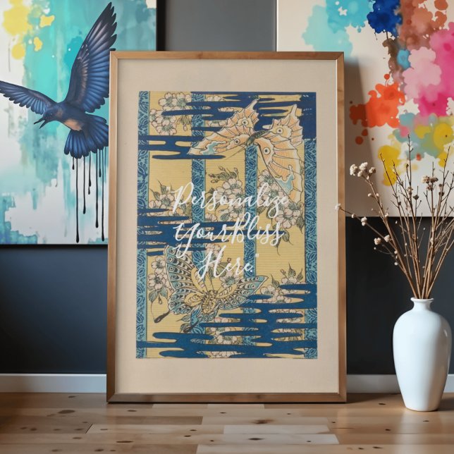 Affiche CUSTOM Blue Butterfly & Cloud Pattern Art (Créateur téléchargé)