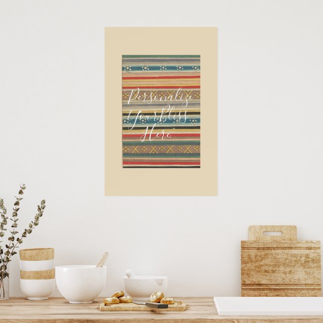 Affiche CUSTOM Bold Geometric Japanese Pattern Print  (Cuisine)