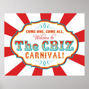 Affiche CUSTOM Carnival Circus Anniversaire Bannière CBIZ
