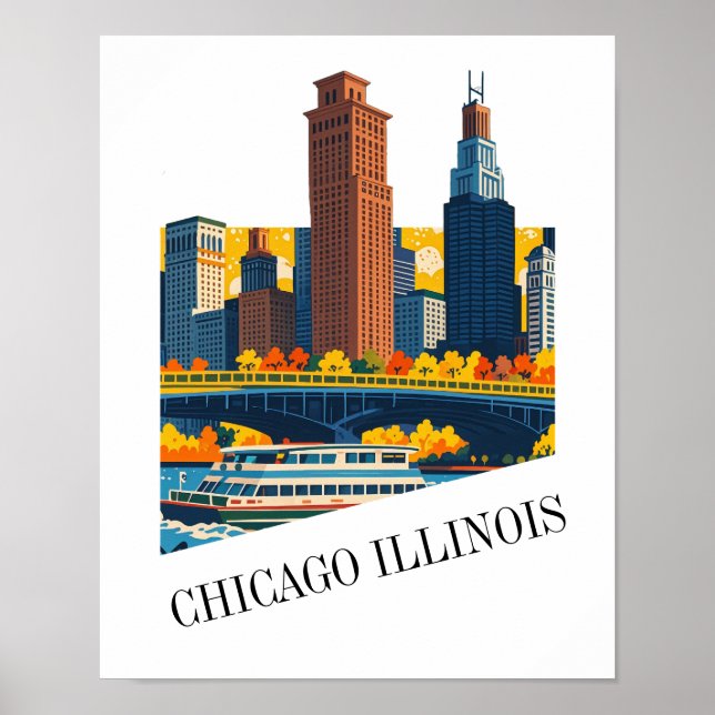 Affiche Custom Chicago Illinois (Devant)