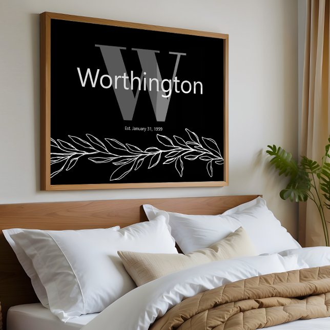 Affiche Custom Couple Last Name Elegant Wedding Print (Créateur téléchargé)