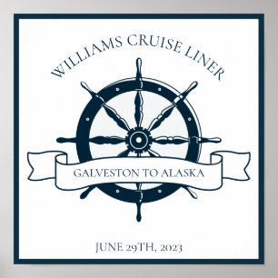 Affiche Custom Cruise Ship Nautical Wheel Keepsake
