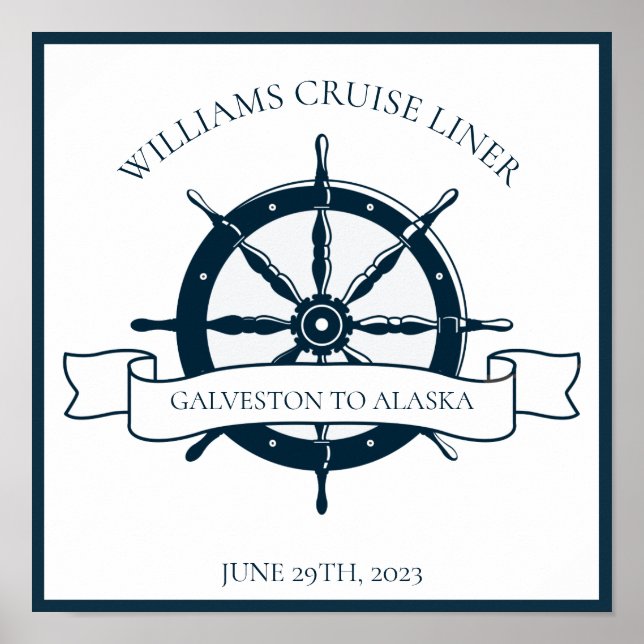 Affiche Custom Cruise Ship Nautical Wheel Keepsake (Devant)