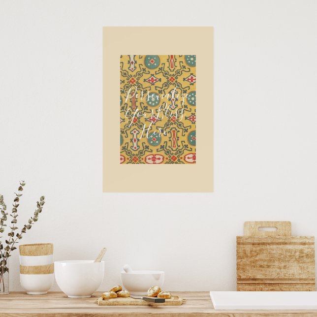 Affiche CUSTOM Elegant Japanese Kaleidoscope Pattern Print (Cuisine)