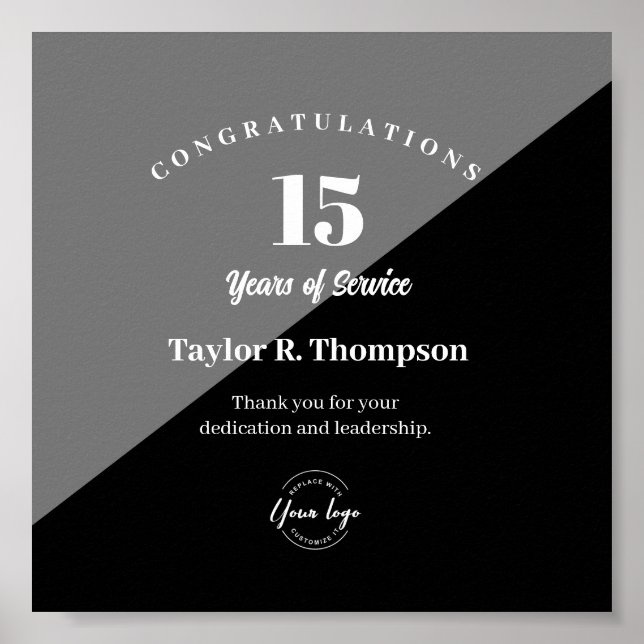 Affiche Custom Employee years of service recognition logo (Devant)