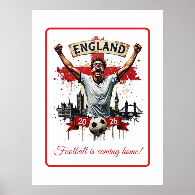 Affiche Custom England National Football Team Celebration (Devant)