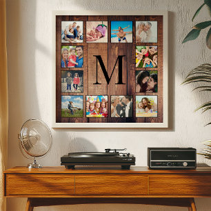 Affiche Custom Family Photo Collage Reclaimed Wood