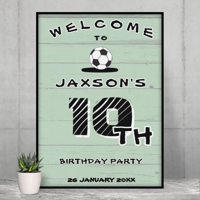 Affiche Custom Green Soccer Birthday Welcome (Créateur téléchargé)