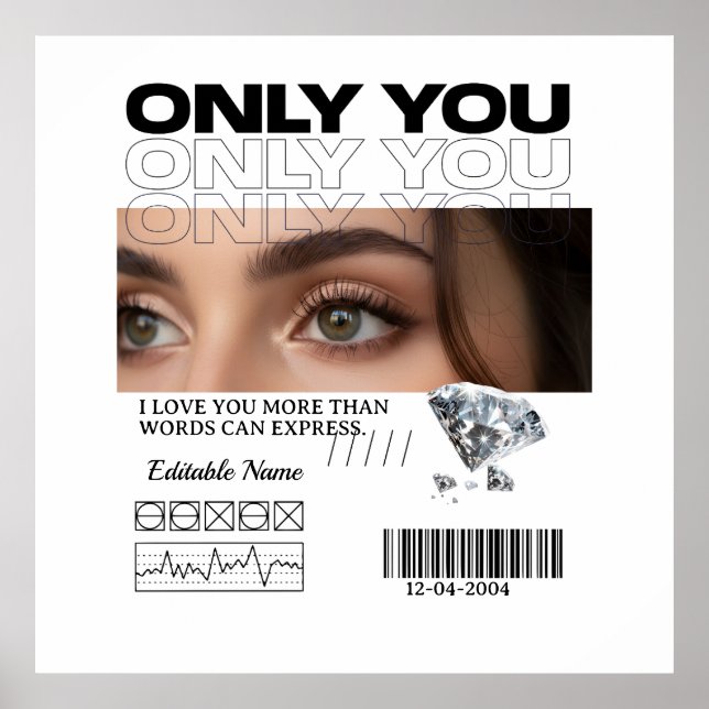 Affiche Custom Image, name & Text | Personalized (Devant)