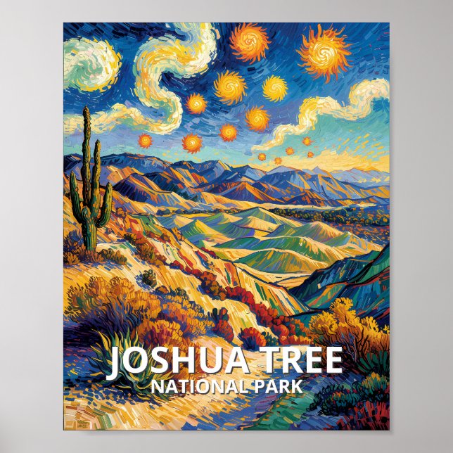 Affiche Custom Joshua Tree Keys View Van Gogh Landscape (Devant)