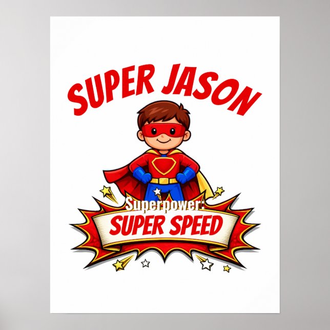 Affiche Custom Kids Superhero Name (Devant)