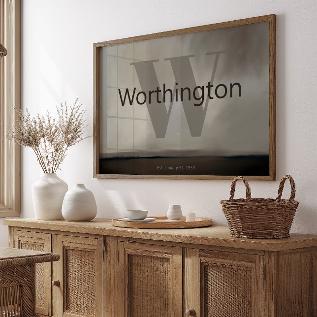 Affiche Custom Last Name Print Moody Gift for Couple Est  (Créateur téléchargé)