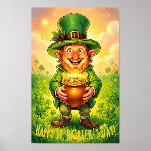Affiche Custom Leprechaun Gnome Happy St. Patrick's Day  (Devant)
