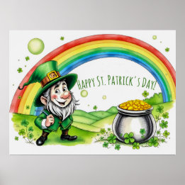 Affiche Custom Leprechaun Gnome St. Patrick's Day Shamrock