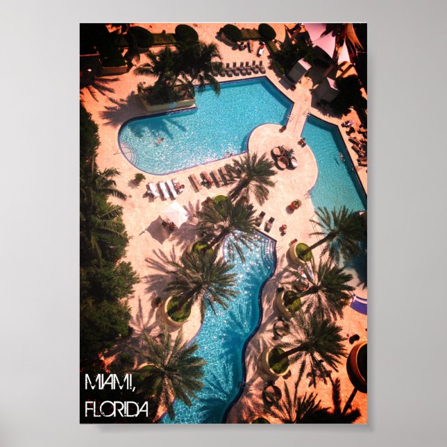 Affiche Custom Miami Beach Florida - Pool Relax GOOD VIBES (Devant)