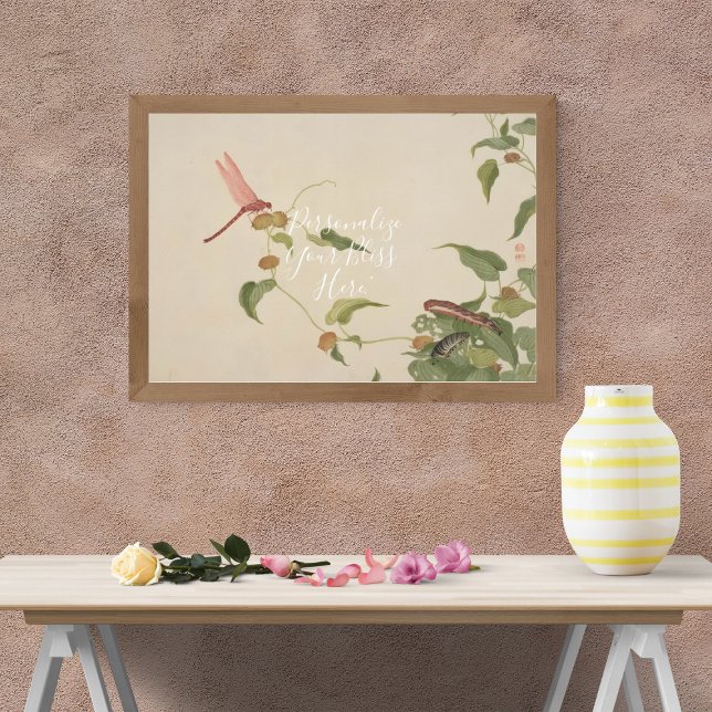 Affiche CUSTOM Minimalist Dragonfly & Caterpillar Print (Créateur téléchargé)