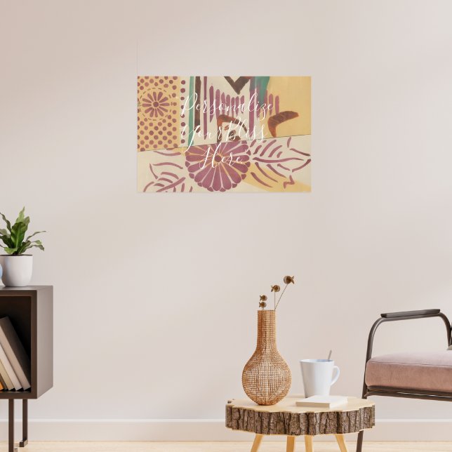 Affiche CUSTOM Minimalist Japanese Hagoita Pattern Print (Salon 3)