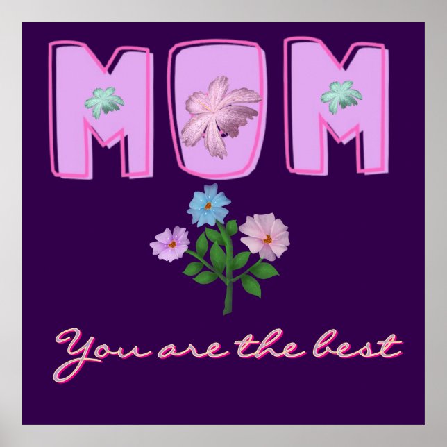 Affiche Custom Mom Typography Design,  (Devant)