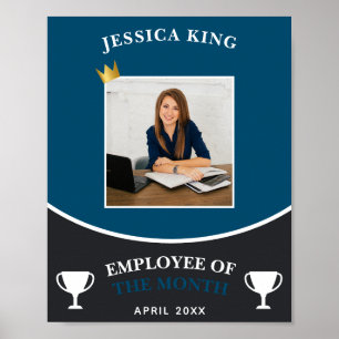 Affiche Custom Navy Blue Employee Of The Month Picture